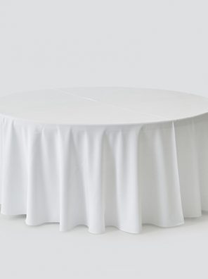 balts galdauts apaļam galdam edwell tekstila noma